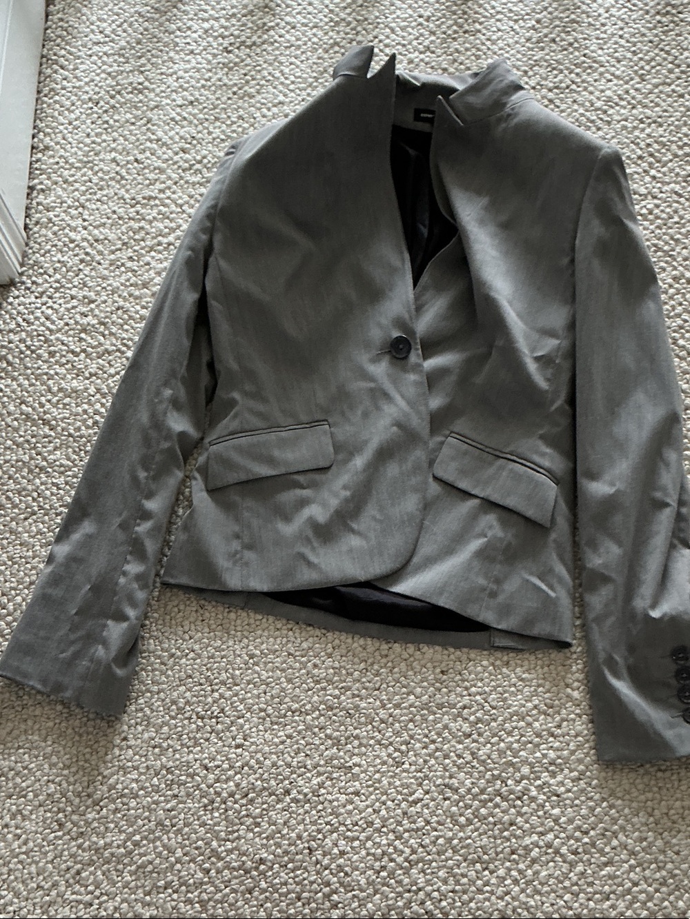 Express Women's Gray Single-Button Blazer